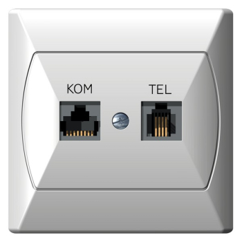 AKCENT GPKT-A/F/00  gniazdo poje. komp. + tele.