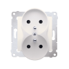SIMON54 DGZ2MZ.01/41  gniazdo podwójne z uziemieniem oraz przesłonami torów prądowych do ramek plastykowych i metalowych PREMIUM