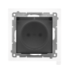 SIMON55 TGZ1BCZ.01/149A  Gniazdo wtyczkowe do wersji IP44 z uszczelką (moduł) 16 A, 250 V~, szybkozłącza. Klapka transparentna; Czarny mat