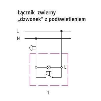 SONATA ŁP-6RS/m/00  przycisk dzwonek z podświetleniem
