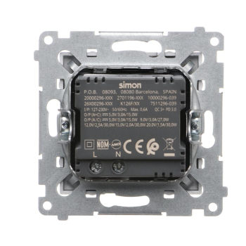 SIMON54 DEC2CAQ.01/43  ładowarka USB podwójna  30W  typu C+A