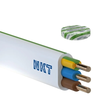Przewód YDYp 3x2,5   450/750V  NKT Instal Plus  instalacyjny płaski  (krążek=100m)