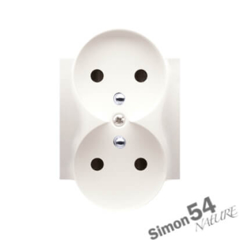 SIMON54 DGZ2MZNP/41 pokrywka gniazda podwójnego z przesłonami do ramek NATURE; Kremowa
