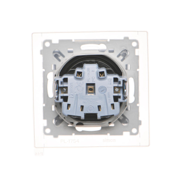 SIMON55 TGZ1BCZ.01/149A  Gniazdo wtyczkowe do wersji IP44 z uszczelką (moduł) 16 A, 250 V~, szybkozłącza. Klapka transparentna; Czarny mat