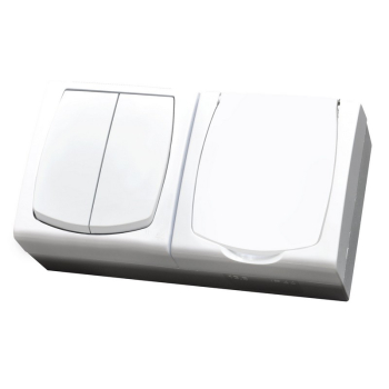 MADERA ZH-NŁ2G/00/w wyłącznik podwójny + gniazdo