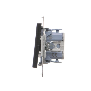 SIMON55 TW6L.01/X/149  Łącznik schodowy z podświetleniem LED podświetlenie jak w łączniku pojedynczym (moduł) 10 AX, 250 V~, szybkozłącza; Czarny mat