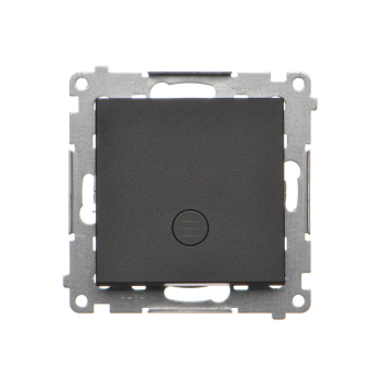 SIMON55 TW6L.01/X/149  Łącznik schodowy z podświetleniem LED podświetlenie jak w łączniku pojedynczym (moduł) 10 AX, 250 V~, szybkozłącza; Czarny mat