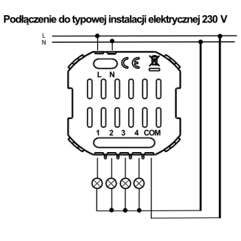 SIMON54 DEW4.01/49  łącznik / przycisk poczwórny  6A
