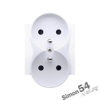 SIMON54 DGZ2MZNP/11 pokrywka gniazda podwójnego z przesłonami do ramek NATURE; Biała