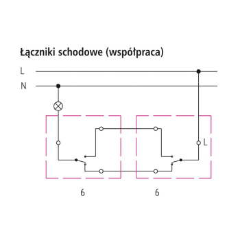 SONATA ŁP-3RS/m/82  łącznik schodowy pojedynczy z podświetleniem