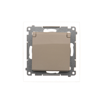 SIMON54 DGZ1BZ.01/41  gniazdo pojedyncze hermetyczne z uziemieniem oraz uszczelką ramki,  zaciski śrubowe