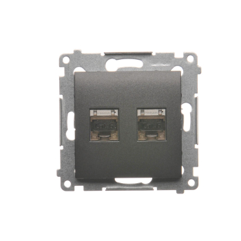 SIMON54 D62E.01/49  gniazdo komputerowe podwójne  kategorii 6  RJ45  ekranowane