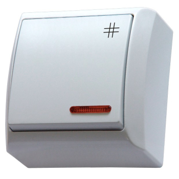 BIS ŁN-4BS/00  włącznik krzyżowy podświetlany natynkowy, zwykły IP20 czyli nie hermetyczny