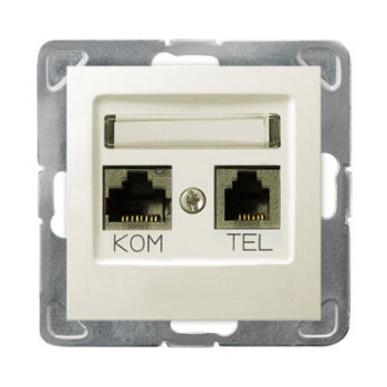 IMPRESJA GPKT-Y/K/m/27  gniazdo komputerowe RJ45 + telefoniczne RJ11