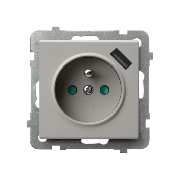 SONATA GP-1RZPUSB/m/82  gniazdo pojedyncze z uziemieniem i przesłonami torów prądowych oraz ładowarką USB typu A