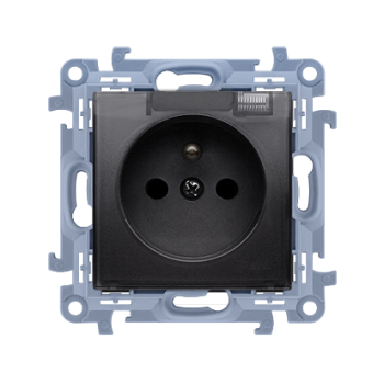 SIMON10 CGZ1BC.01/49A  gniazdo pojedyncze hermetyczne z uziemieniem oraz uszczelką ramki w komplecie,  szybkozłącza