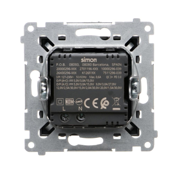 SIMON54 DEC2CAQ.01/48  ładowarka USB podwójna  30W  typu C+A