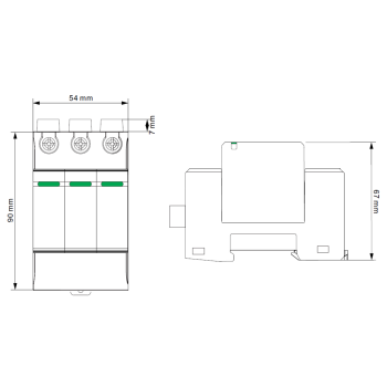Ogranicznik przepięć  DC  klasa B+C  T1+T2  3P   5kA  1200V  fotowoltaiczny  VCX