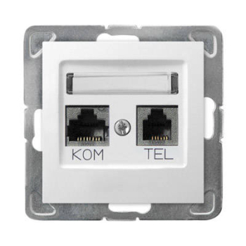 IMPRESJA GPKT-Y/K/m/00  gniazdo komputerowe RJ45 + telefoniczne RJ11