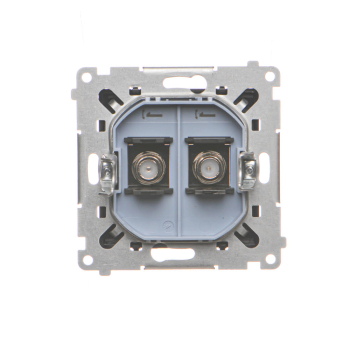 SIMON55 TASF2.01/149  Gniazdo antenowe typu „F” podwójne (moduł). Do instalacji indywidualnych.; Czarny mat