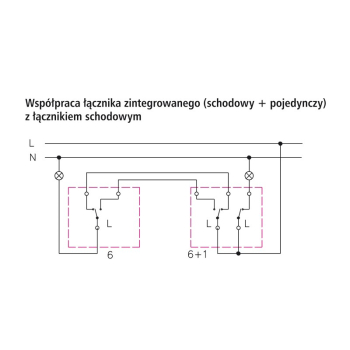 IMPRESJA ŁP-9Y/m/00  łącznik schodowy + pojedynczy