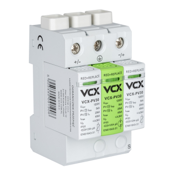 Ogranicznik przepięć  DC  klasa B+C  T1+T2  3P   5kA  1200V  fotowoltaiczny  VCX