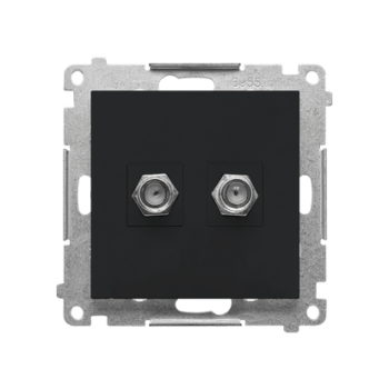 SIMON55 TASF2.01/149  Gniazdo antenowe typu „F” podwójne (moduł). Do instalacji indywidualnych.; Czarny mat
