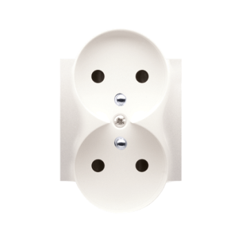 SIMON54 DGZ2MZP/41 pokrywka gniazda podwójnego z przesłonami do ramek PREMIUM; Kremowy